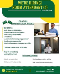 NEED HOTEL STAFF FOR SAUDIA ARABIA