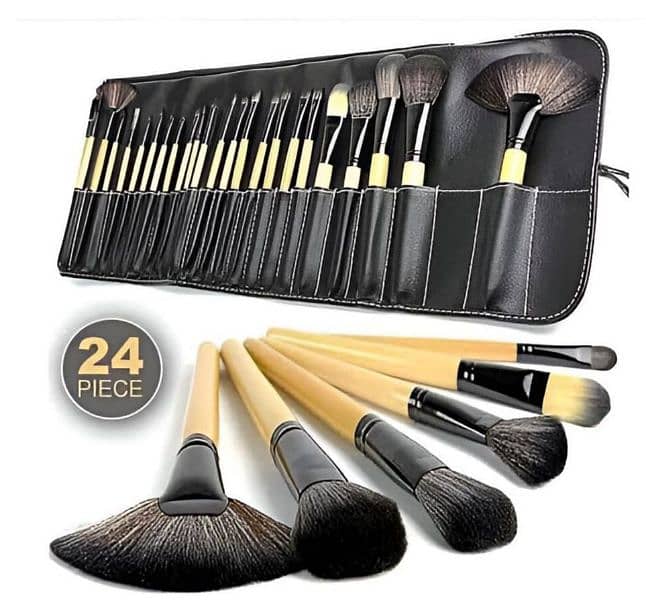 Make-up Brushes Pack of 24 PC's in Leather Packing 0