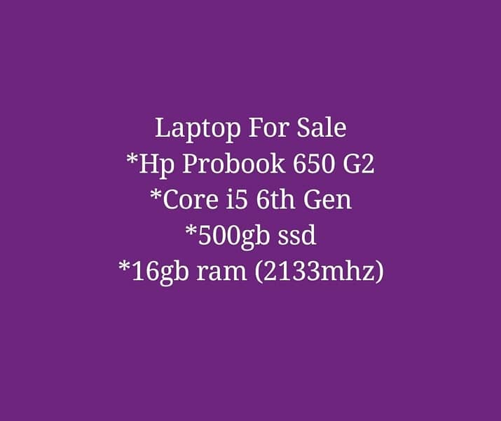 Hp Probook 650 G2 core i5 6th Gen 2