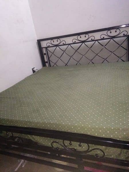 king-size iron bed with mattress 1