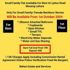 1st Floor Family Flat Available For Rent At Lytton Road Mozang Lahore 0