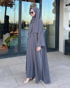 georgette plain abaya with stoller 0