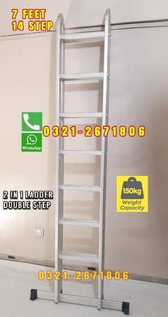 Almunium Double Step Ladder 14 Step 2 in1 Ladder 0