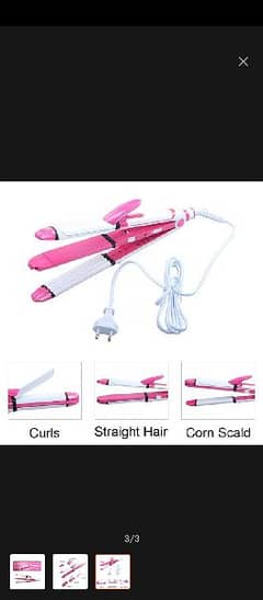 3 in 1 straightener, crimper and curler