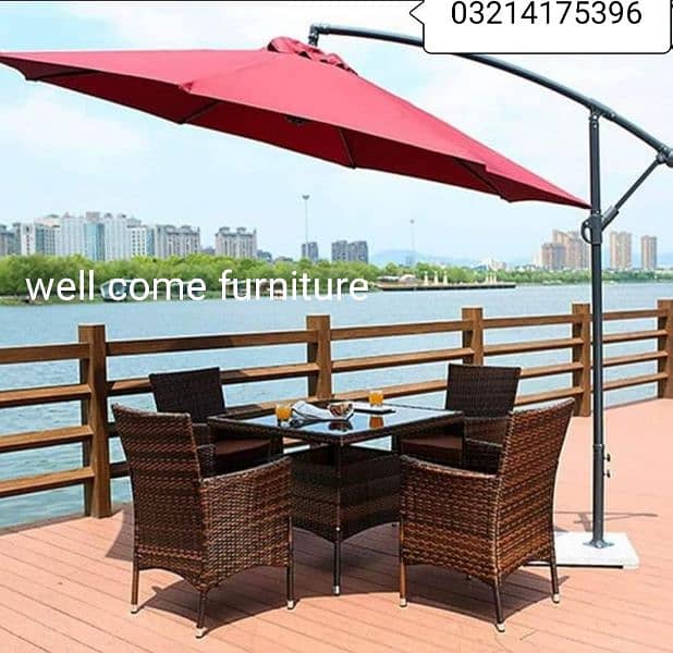 OUTDOOR GARDEN RATTAN UPVC FURNITURE SOFA SET CHAIRS TABLE UMBRELLA 16