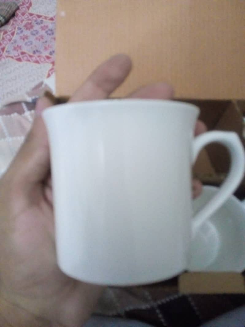 White Bone Cup Set Urgently Sale 2