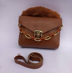 Chunky Chain Purse With Fur For Women And Girls