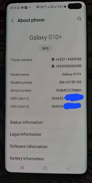 Samsung Galaxy S10+ Ram 8gb Rom 128gb 2