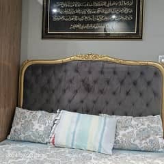 Wooden fabric bed set