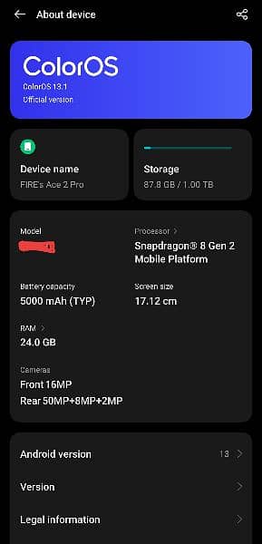 OnePlus Ace 2 pro 24/1 tb with Genuine 160 watts charger 1