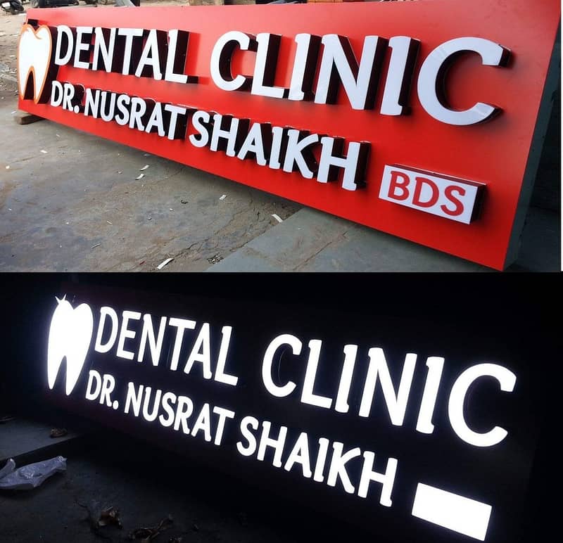 3D sign board - 3d sign - sign board - acrylic board - neon sign Back 13