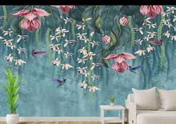 wallpaper, Pop ceiling, office partition, salon decore, window blinder