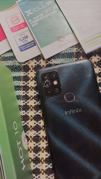 Infinix hot 10 6 128 with box add read plz urgently sale 7