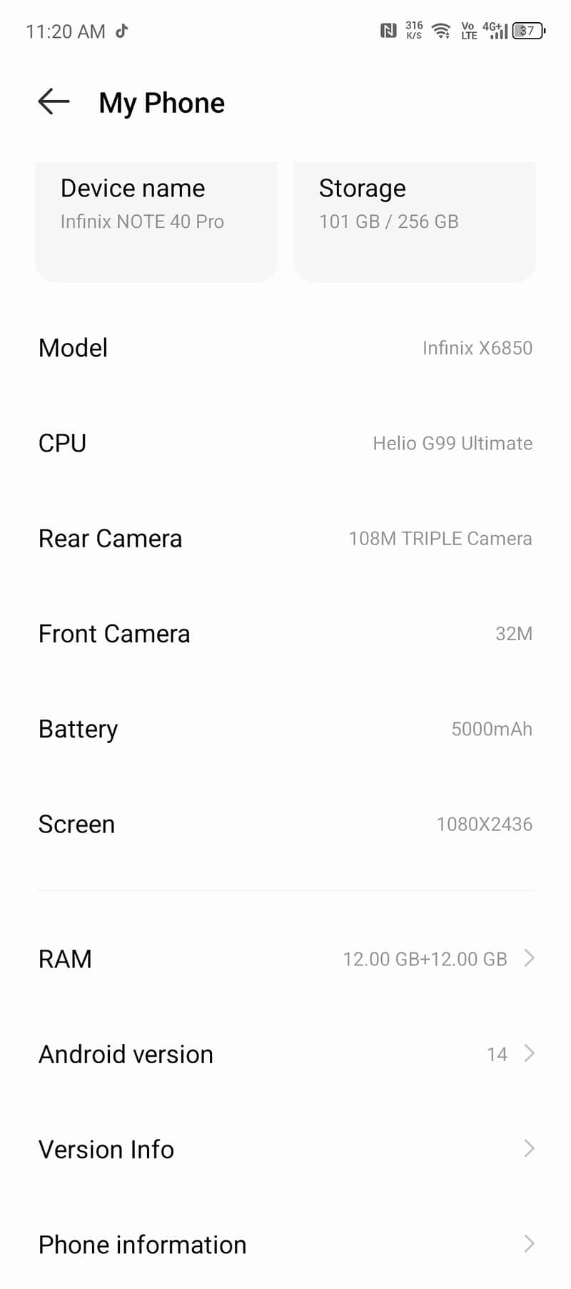 Infinix not 40 pro 0