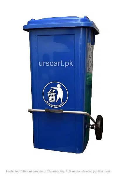 120 liter dustbin with wheels & paddle 2