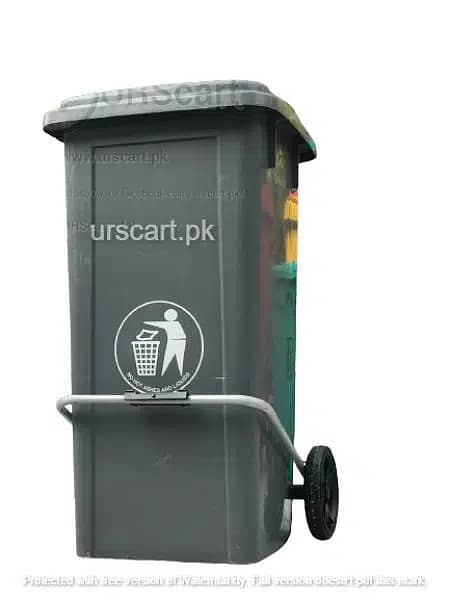 120 liter dustbin with wheels & paddle 3