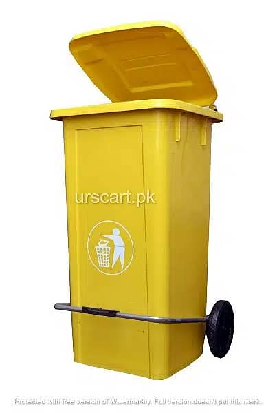 120 liter dustbin with wheels & paddle 5