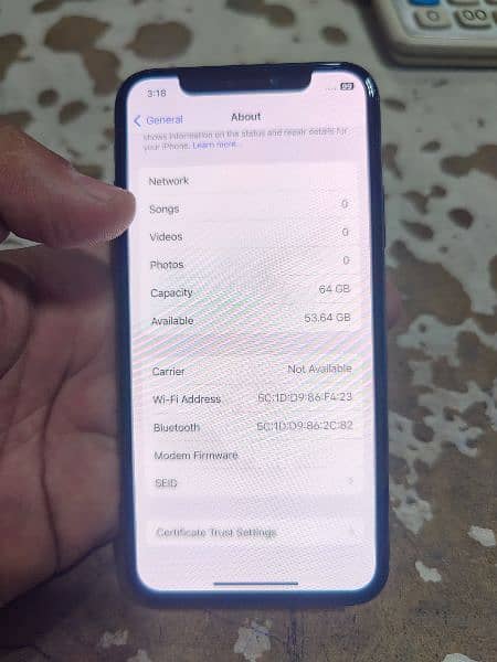 I phone x Non PTA 64 Gb battery health 85% 5