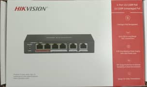 HIKVISION 4-Port POE + 2 uplink ports Network Switch