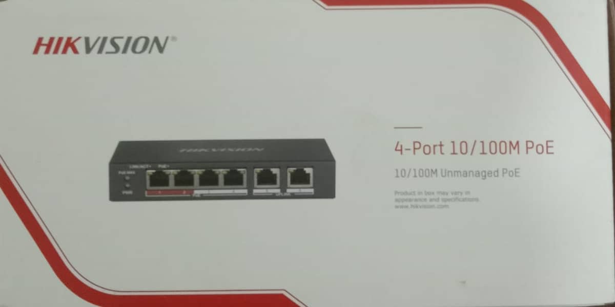 HIKVISION 4-Port POE + 2 uplink ports Network Switch 1