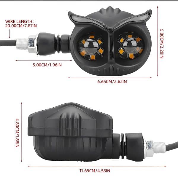 Pack Of 2 Pcs Owl Style Dual Color Motorcycle Driving Headlight 3