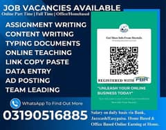 Online Job / Typing job / Assignment Job / Data Entry Job /Online Work