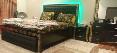 bed ,bed set , king size bed set , Brass Bed set , High Gloss Bed set