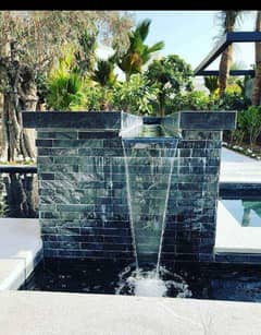 water Fall , Water fountain, artificial grass