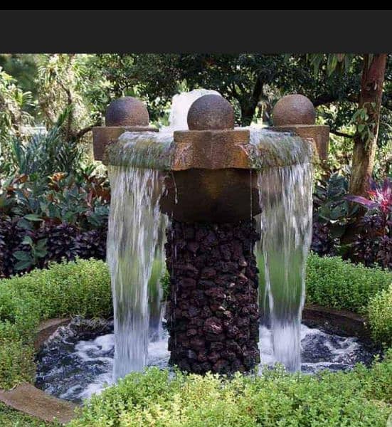 water Fall , Water fountain, artificial grass 3