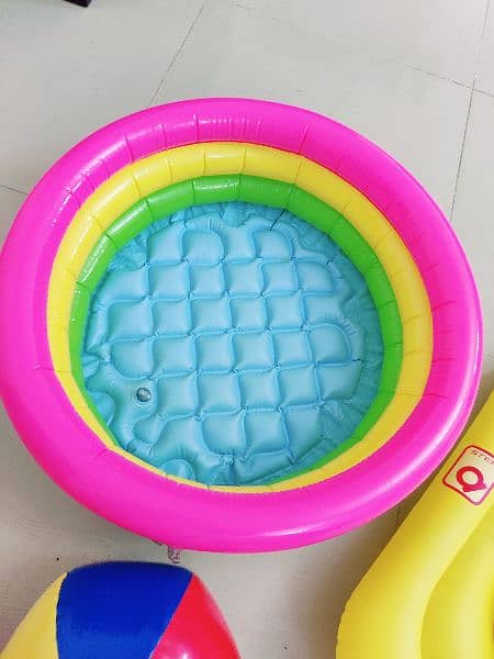 inflatable swimming seat ring, small pool and ball for children 5