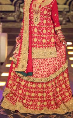 Preloved Heavy Embroidered Farshi Bridal Lehnga with Long Shirt –