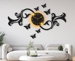 Butterfly Design Laminated Walk Clock With Backlight