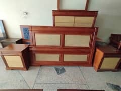 wooden bed set | double bed set | bed set with side table | bed set