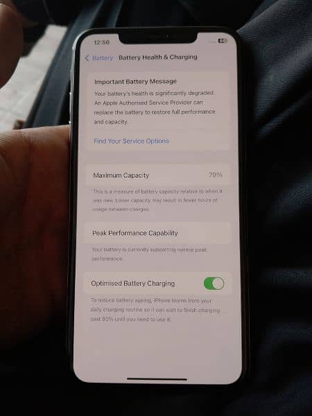 iphone x s max  10/10 kandesan  battery halth 79 wather pack 1