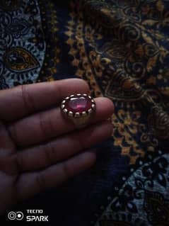 real ruby with silver ring urgent sell