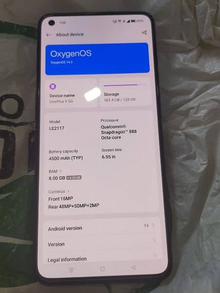 OnePlus 9 8/128 Android 14 update 0