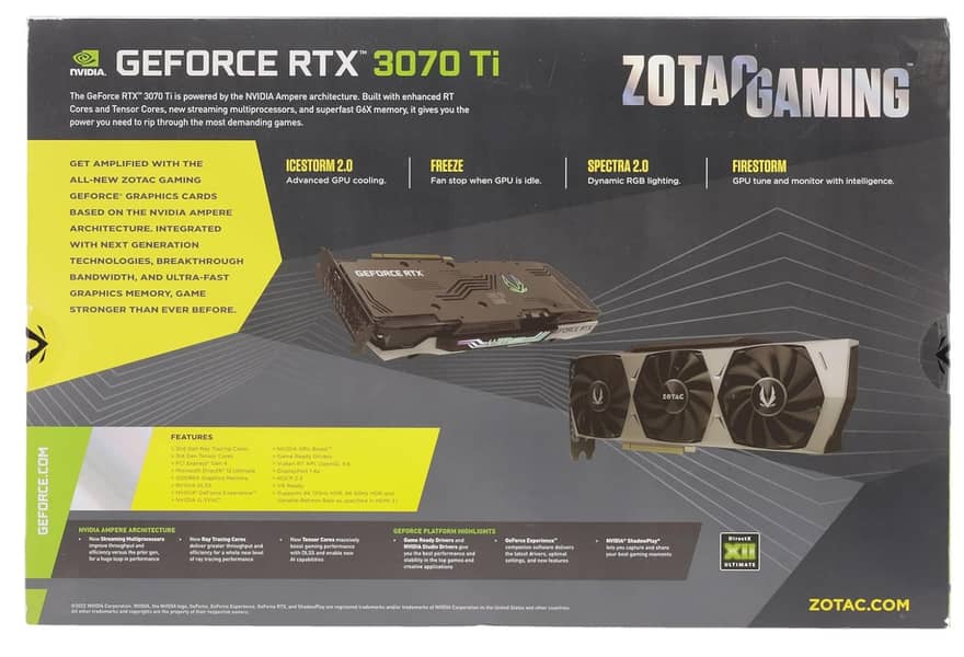 Zotac GAMING GeForce RTX 3070 Ti NVIDIA 8 GB GDDR6X 5