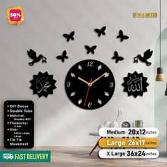 ALLAH MUHAMMAD ISLAMIC WOODEN CLOCK WHATSAPP 03011626663 0