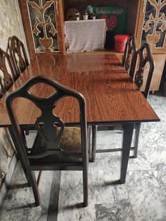 6 chairs dining table , 10/9 condition , 60cm length and 42cm width