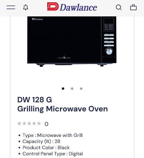 Dawlance Grilling Microwave Oven (28 Liters) DW-128-G (Without Box) 1