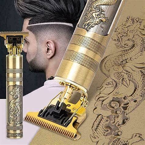 T9 Golden Professional Vintage Dragon Hair Trimmer Metal RECHARGEABLE 2