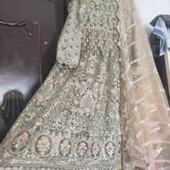 4 piece Rajisthani style net maxi frock with hand made work embroidery