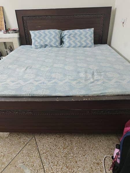 Wooden King Size Bed with Mattress 2