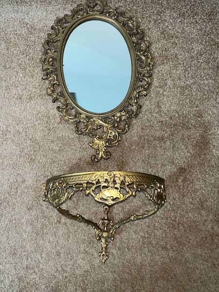 Vintage Metal Mirror Frame with shelf 1