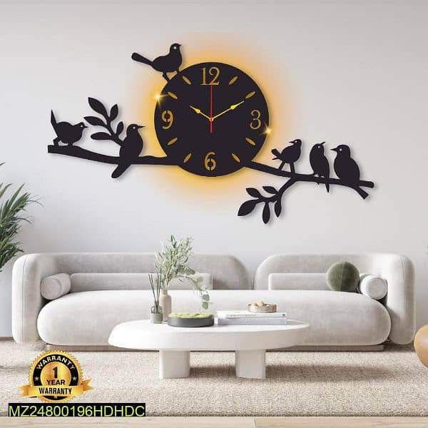 Sparrow Design Laminated Wall Clock With Blacklight 2