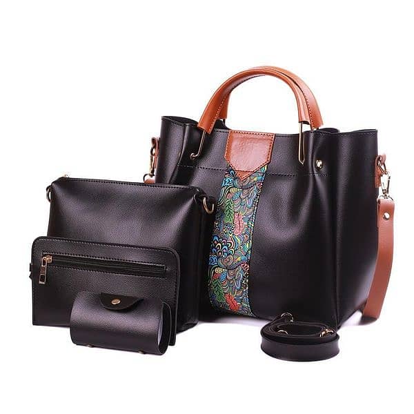 4 Pcs Women's Royal PU Leather Shoulder Bag 2