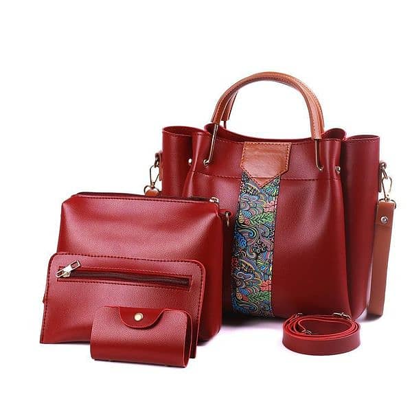 4 Pcs Women's Royal PU Leather Shoulder Bag 3