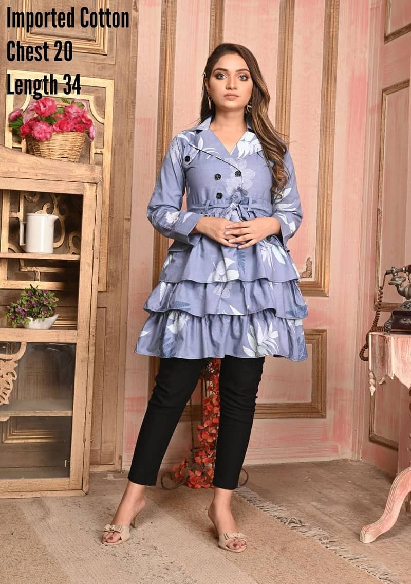 Stylish Modern Women Dresses|Cotton Frill Frock|Shrugs|Western Top| 2