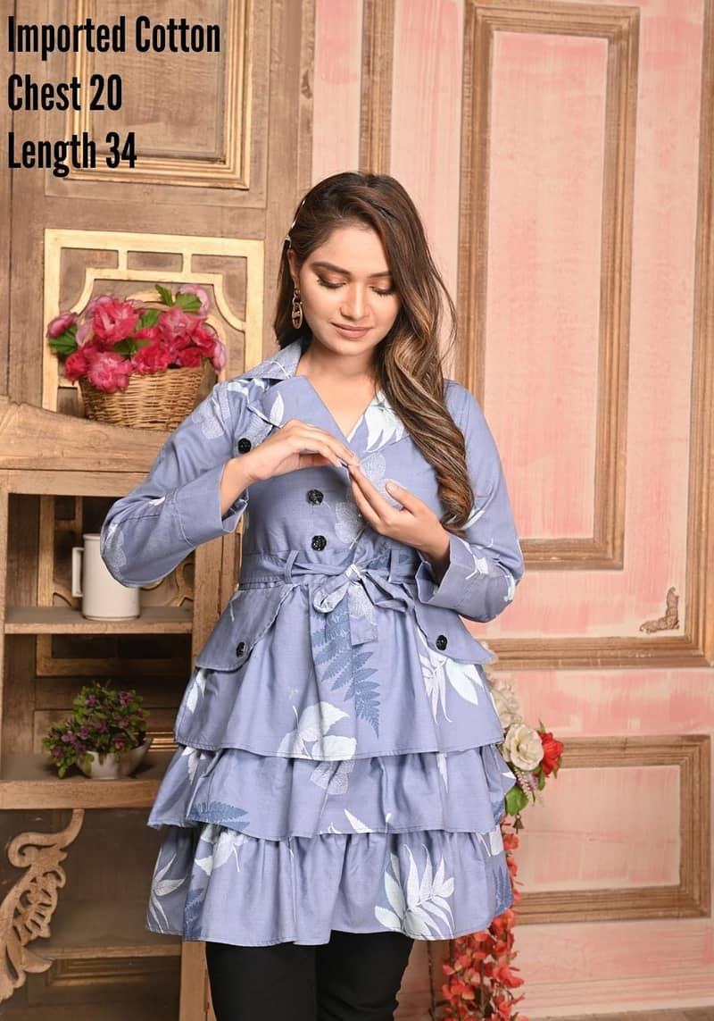 Stylish Modern Women Dresses|Cotton Frill Frock|Shrugs|Western Top| 10