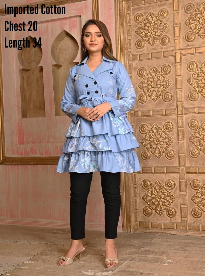 Stylish Modern Women Dresses|Cotton Frill Frock|Shrugs|Western Top| 12